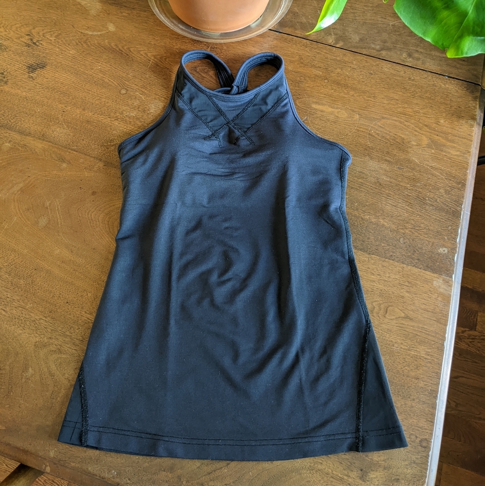 TONIC ACTIVE High Neck Cross Back Workout Tank Built-In Bra S